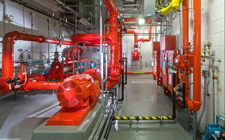 Fire safety equipment in an industrial environment