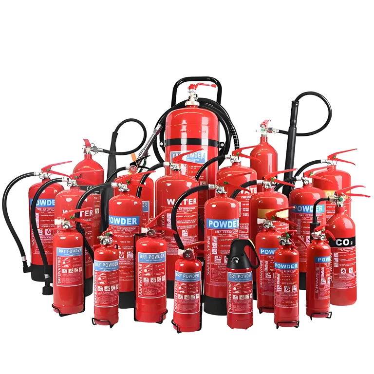 Range of red portable fire extinguishers