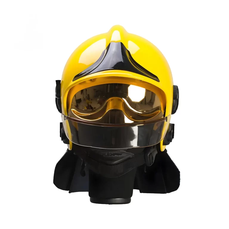 Yellow structural firefighter helmet