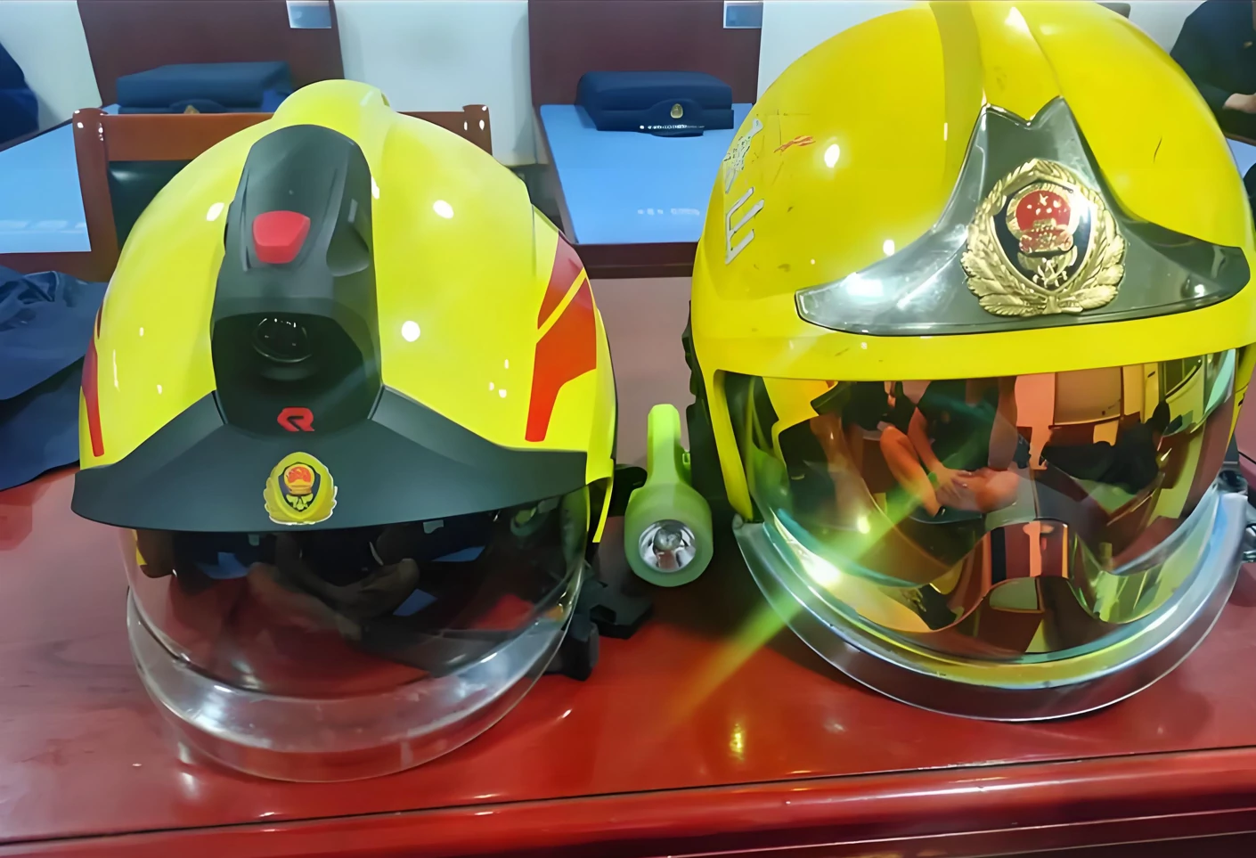 Different types of fire helmets