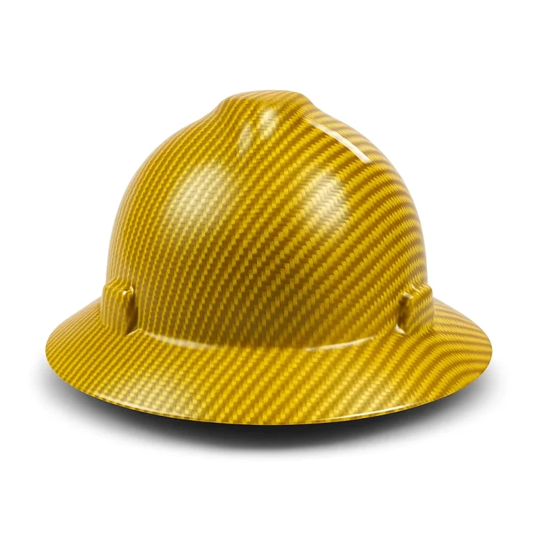 yellow carbon fiber fire helmet